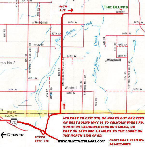 Directions to The Bluff's The Bluffs